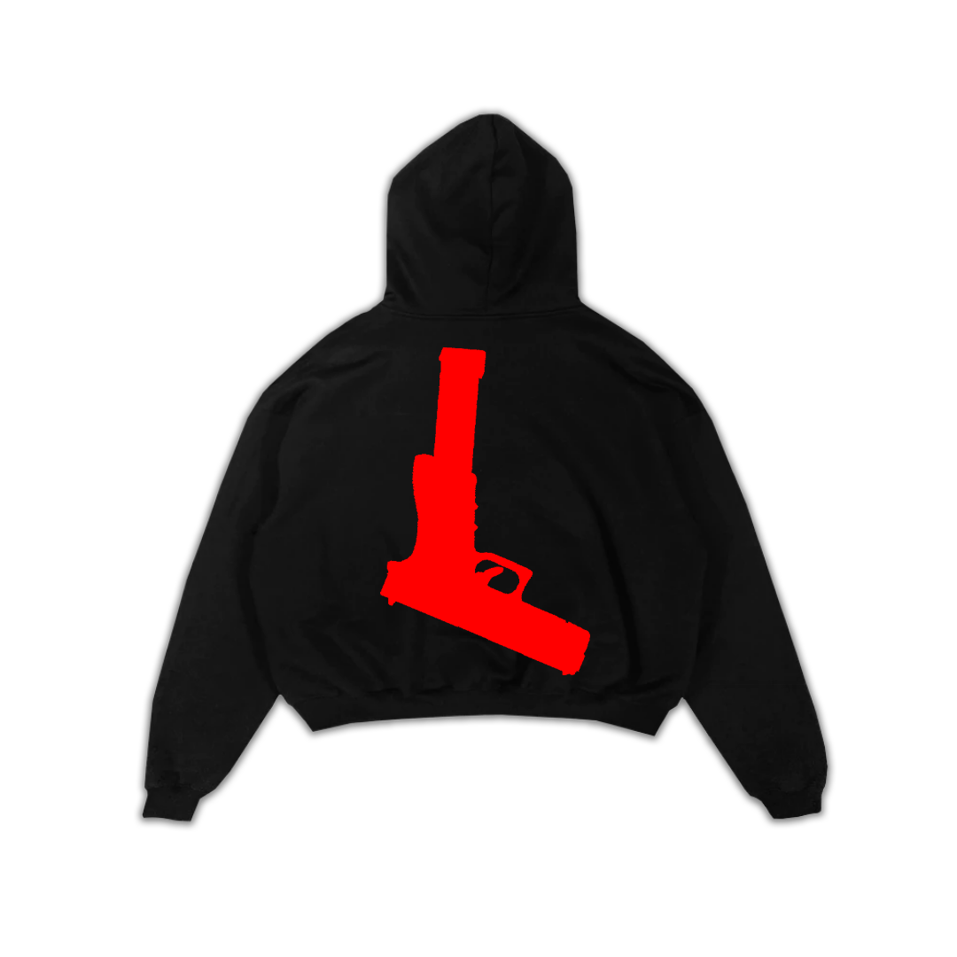 Red Iconic Glock Hoodie - Black ( Enklaimed )