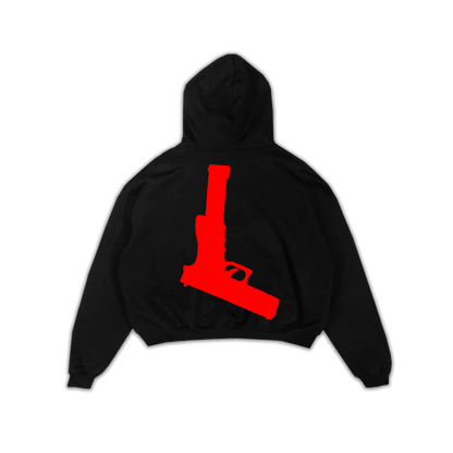 Red Iconic Glock Hoodie - Black ( Enklaimed )